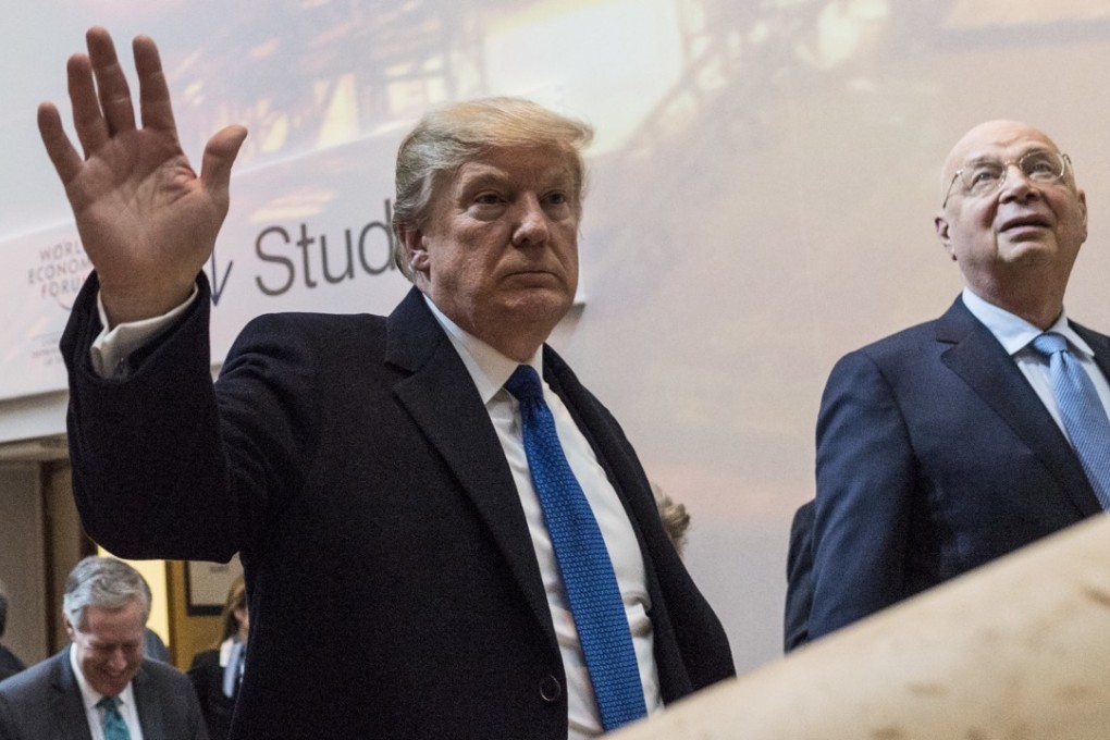 US President Donald Trump arrives at the World Economic Forum in Davos. Photo: AP