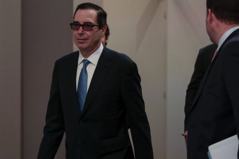 US Treasury Secretary Steven Mnuchin at the World Economic Forum (WEF) in Davos, Switzerland, on January 24, 2018. His remarks favouring a weaker dollar sent the currency tumbling to a three-year low. Photo: Bloomberg