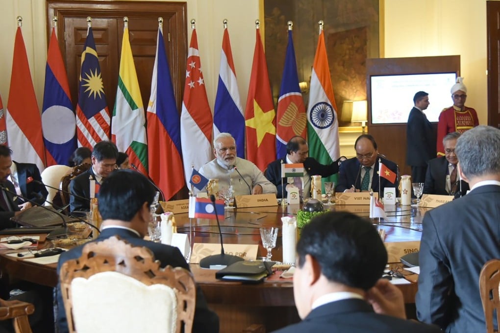 The Asean leaders while meeting Indian Prime Minister Narendra Modi in New Delhi. Photo: AFP