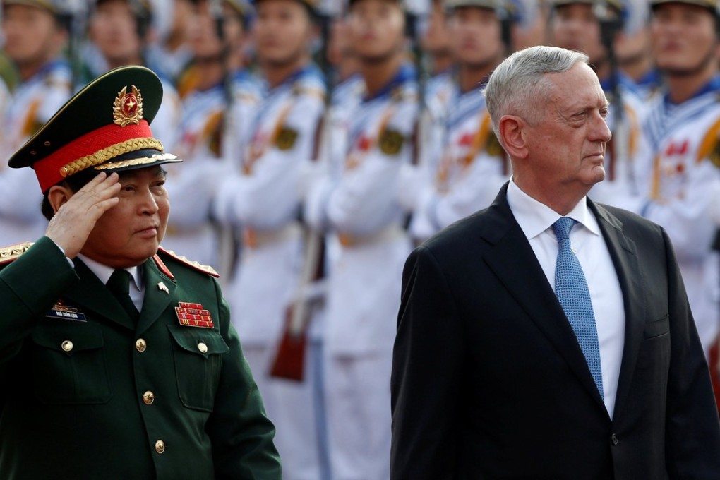 US Secretary of Defence Jim Mattis and Vietnam’s Defence Minister Ngo Xuan Lich. Photo: Reuters