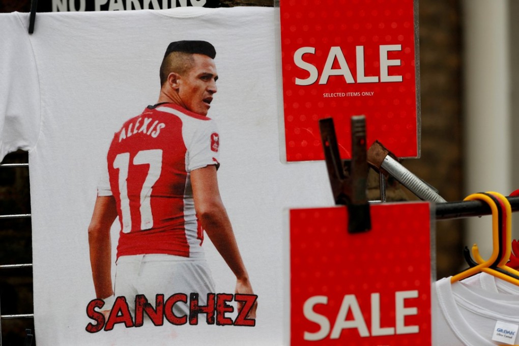Alexis Sanchez merchandise was on discount before Arsenal’s League Cup win against Chelsea at the Emirates Stadium. Photo: Reuters
