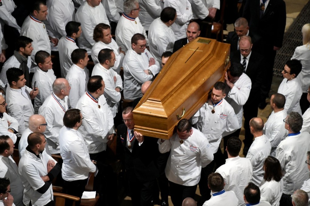 Chefs carry the coffin of late French chef Paul Bocuse at Saint-Jean Cathedral in Lyon, France. Photo: Reuters