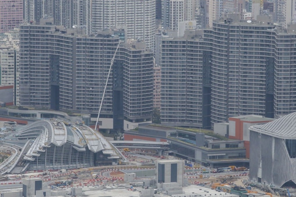 Construction continues at the West Kowloon terminus for the high-speed rail link. Photo: David Wong