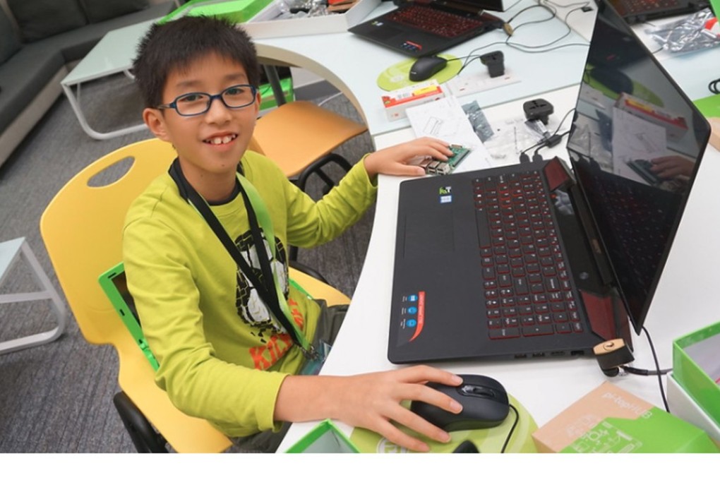 A student gets down to some coding at the Koding Kingdom iD Tech Camp 2017 at Hong Kong University. Photo: Stuart Heaver