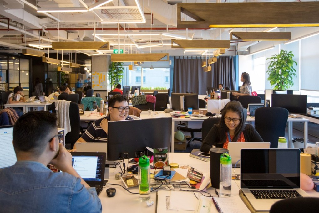 Employees at the office of Traveloka, an Indonesian online travel website, in Jakarta in October 2017. The explosion of internet usage in Indonesia has given birth to several e-technology companies. However, internet connectivity remains a problem in a number of Asean countries. Photo: Bloomberg