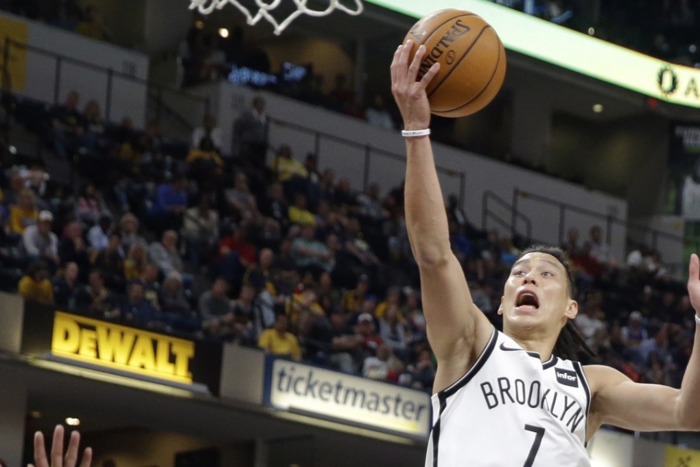 Brooklyn Nets guard Jeremy Lin shoots over Indiana Pacers forward Thaddeus Young. Photo: AP