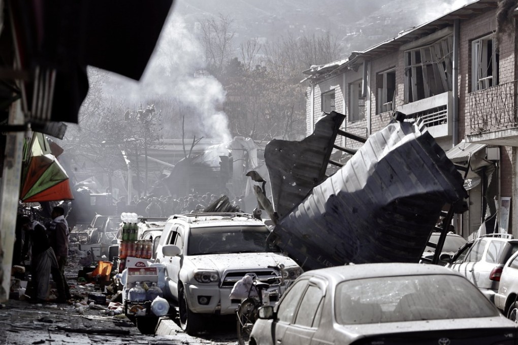 The scene of the suicide bomb attack in Kabul. Photo: EPA