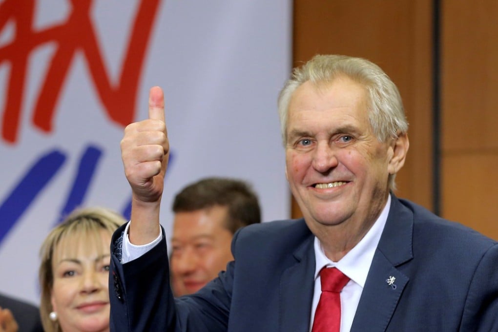 Czech President Milos Zeman, who narrowly clinched a second five-year term on Saturday, has sown division with his strong anti-migrant and pro-Russian views, despite having vowed to be ’the voice of all citizens’ when first elected. Photo: Reuters