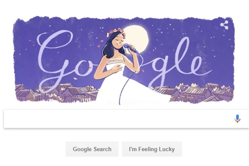 Google Doodle are celebrating what would have been singer Teresa Teng's 65th birthday. Photo: courtesy of Google