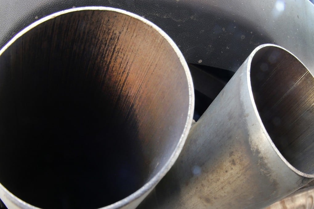 An August 2, 2017 file photo shows the exhaust pipes of a VW Diesel car are photographed in Frankfurt, Germany. The chairman of Volkswagen says that diesel exhaust tests involving monkeys were ‘totally incomprehensible and the matter must be ‘investigated fully and unconditionally.’ Photo: AP