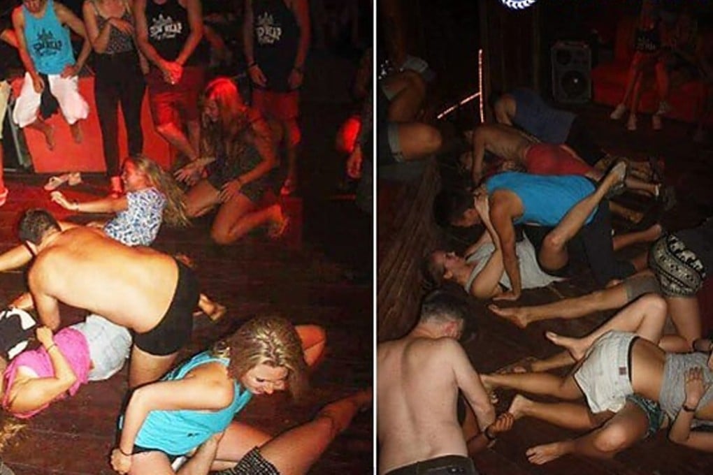 Images of the a group of unidentified foreigners at a party in Siem Reap. Cambodian authorities have detained 10 people from a group of 90, claiming they were “dancing pornographically” near the sacred Angkor Wat temple complex. Photo: AP