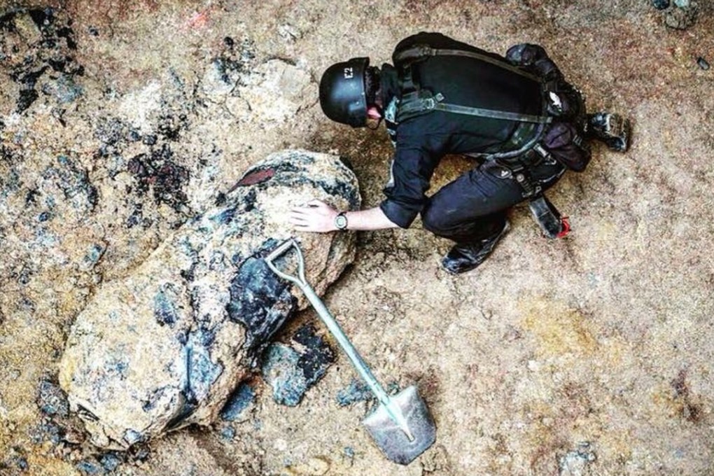 Police said the bomb measured 140cm by 45cm. Photo: Handout