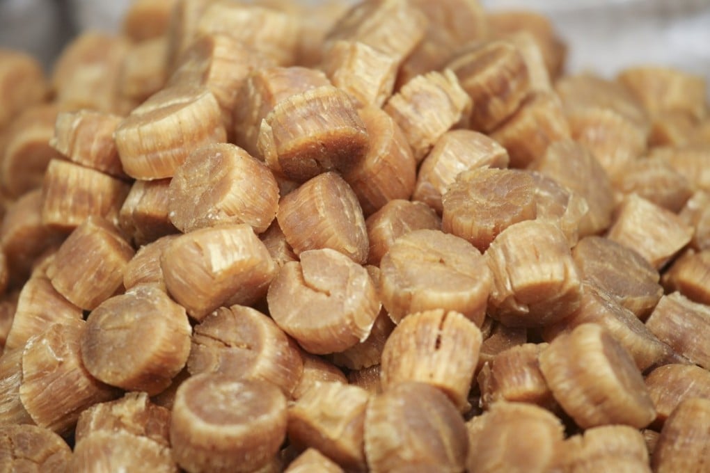 Scallops seen at a store in Hong Kong. Chinese seafood firm Dalian Zhangzidao Fishery has blamed ‘missing’ scallops for an expected 2017 loss. Photo: David Wong