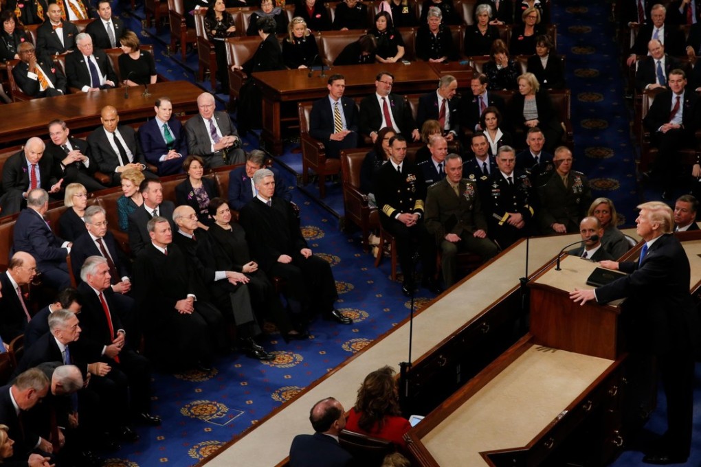 US President Donald Trump delivers his State of the Union address. Photo: Reuters