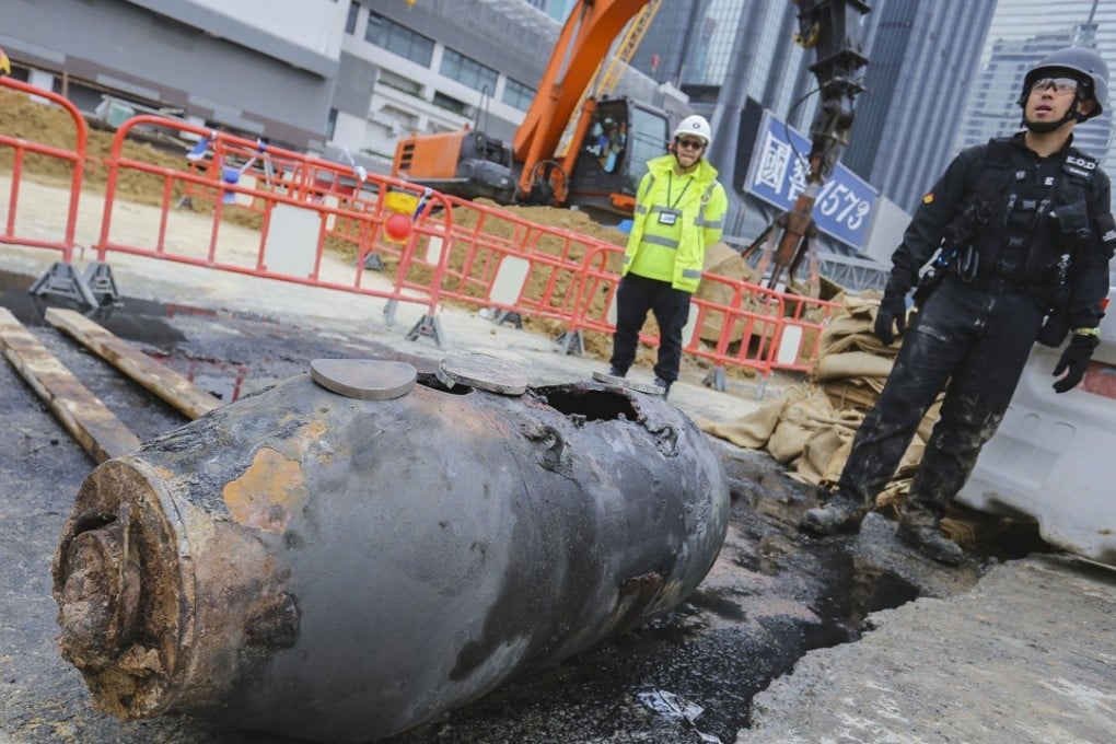 Two wartime bombs, each weighing 450kg, were found in Hong Kong in the past five days. Photo: Dickson Lee