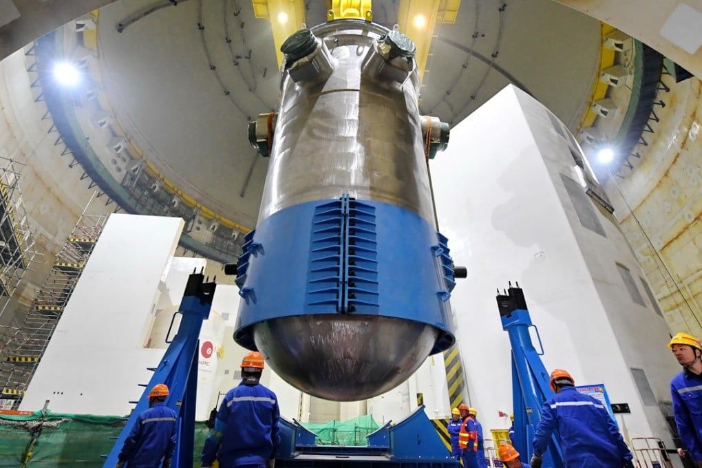 Installation site of a reactor pressure vessel of the No.5 unit of China National Nuclear Corp’s Fuqing nuclear plant in Fujian province. Photo: Xinhua