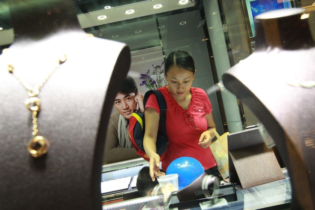 Demand for jewellery in China rose 10.4 per cent to 696.5 tonnes, a dramatic recovery from the 19 per cent drop seen a year earlier. Photo: May Tse