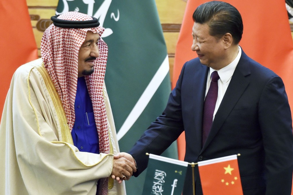 Chinese President Xi Jinping and Saudi Arabia’s King Salman shake hands in Beijing on March 16, 2017, after signing 14 agreements on economic cooperation worth US$65 billion. Photo: Kyodo