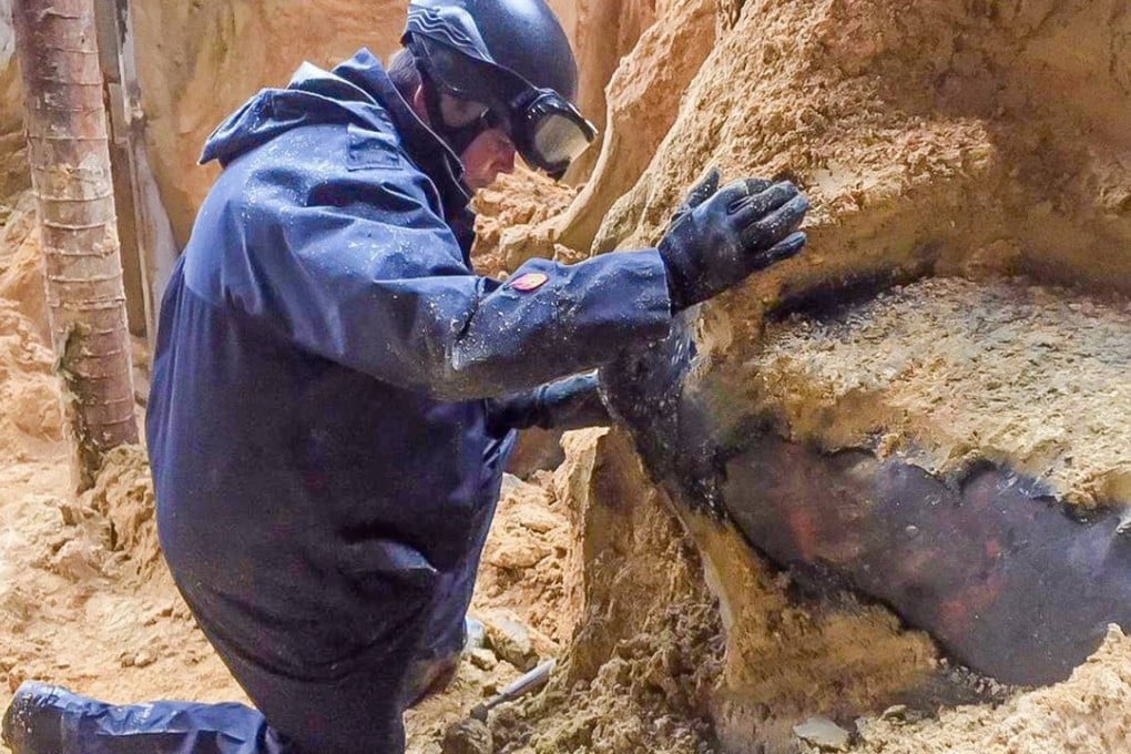 The bomb is suspected to be the same model as the one defused last week at the same location. Photo: Handout