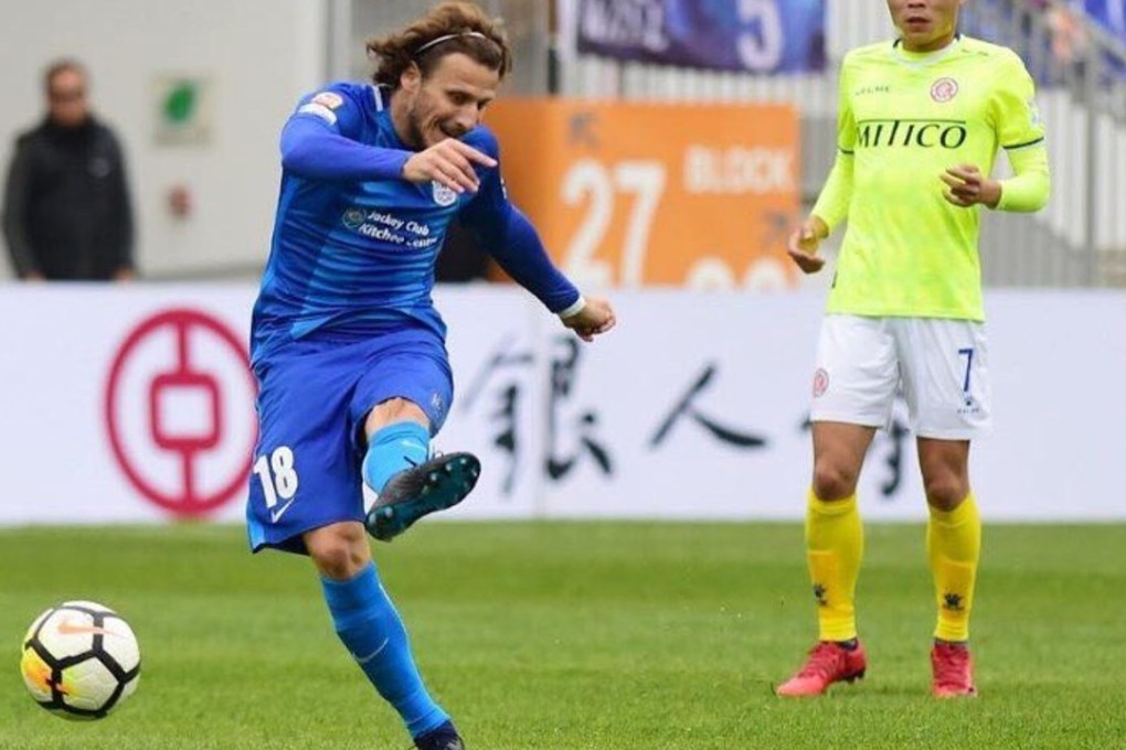 Diego Forlan scores his first goal for Hong Kong side Kitchee. Photo: Twitter
