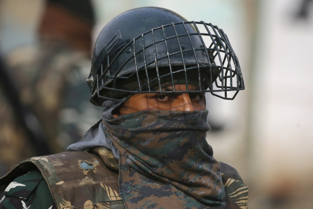 An Indian soldier in Srinagar, the summer capital of Indian Kashmir. Photo: EPA