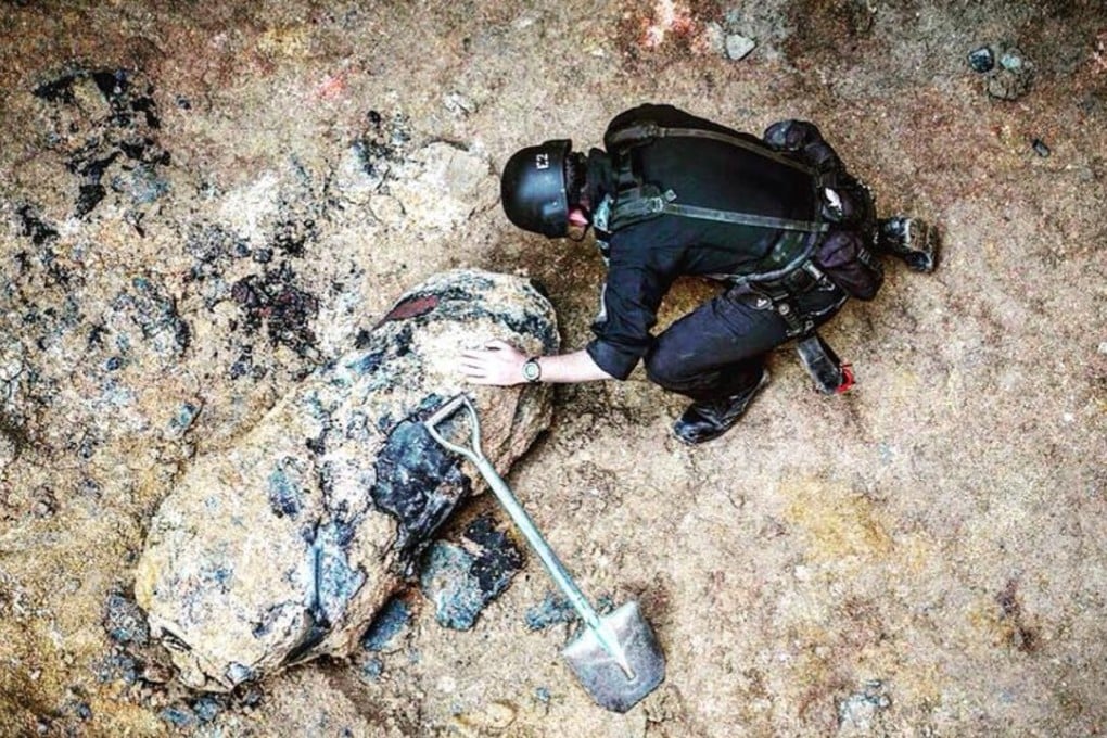 The 450kg bomb was unearthed at a construction site for the Sha Tin-Central rail link in Wan Chai. Photo: Handout
