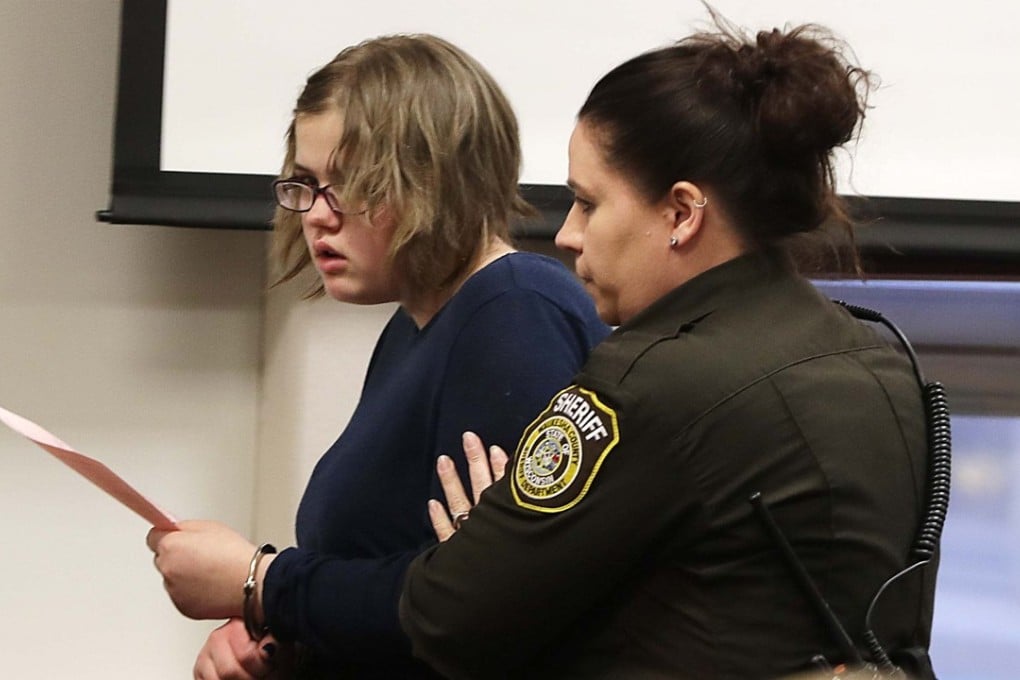Morgan Geyser leaves Waukesha County Court on Thursday after being sentenced to 40 years of institutional confinement at Winnebago Mental Health Facility in Wisconsin. Photo: AP
