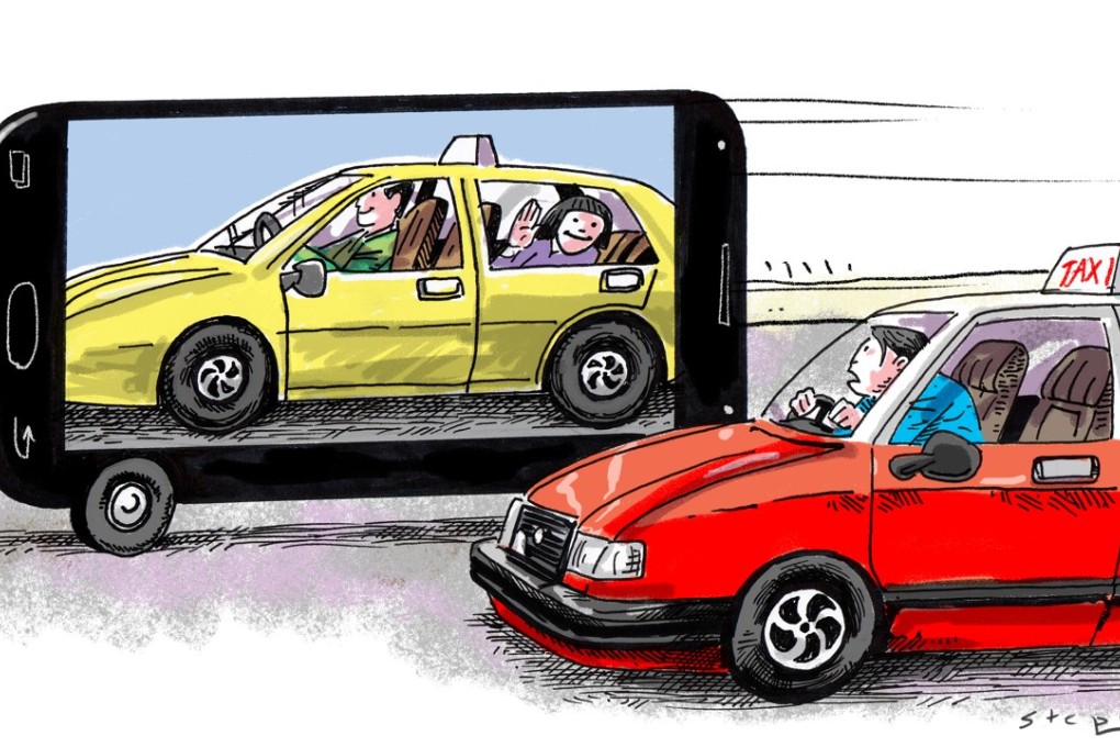 The competition between traditional taxis and e-hailing services is not unfair; it is no takeover bid for the old by the new. Both can grow together in coexistence. Illustration: Craig Stephens