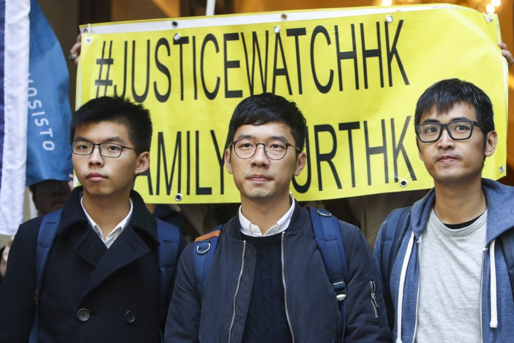 The US politicians nominated Joshua Wong (left), Nathan Law (centre) and Alex Chow (right) for the prestigious award. Photo: Winson Wong