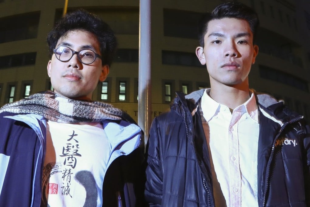 Andrew Chan (left) and Lau Tsz-kei (right) were reinstated to their classes after apologising in person to staff involved in the heated row. Photo: Nora Tam