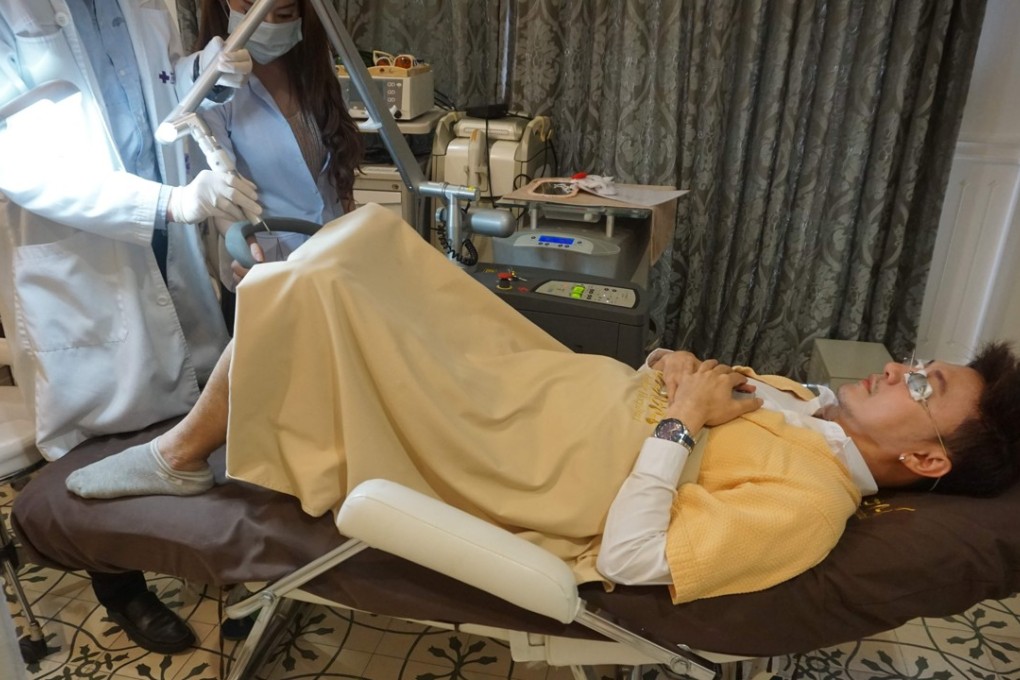 A man undergoes penis whitening treatment at a Bangkok clinic. Experts have warned of the risks of the treatment, which requires the use of chemicals and acids. Photo: AFP