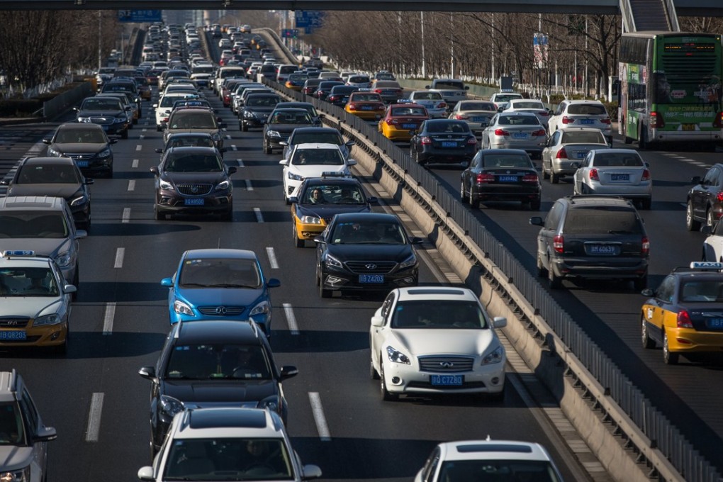 Morning traffic in Beijing. China’s car insurance market was worth US$112 billion in 2017. Photo: EPA