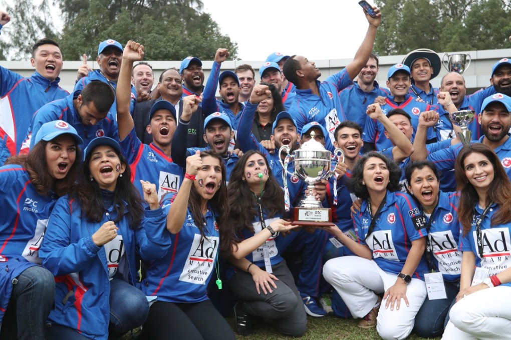 Kowloon Cantons celebrate their victory in the 2017 Hong Kong T20 Blitz. Photo: Nora Tam