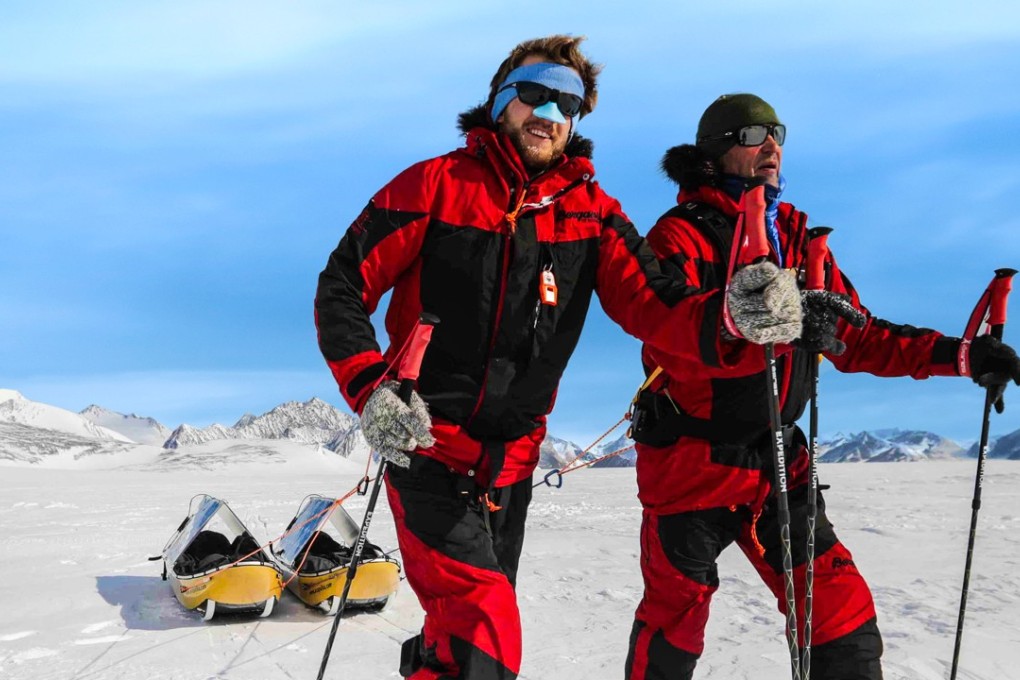 Father and son Robert and Barney Swan are the first people to walk to the South Pole using only renewable energy. Photos: Handout