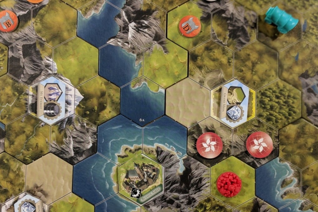 Pieces used in the new Civilization: A New Dawn board game.