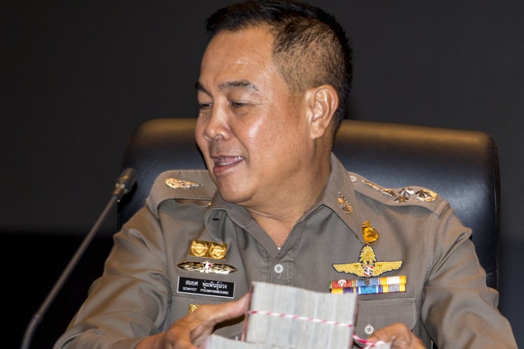 Somyot Pumpanmuang in 2015, while still Thailand’s national police chief. Photo: Reuters