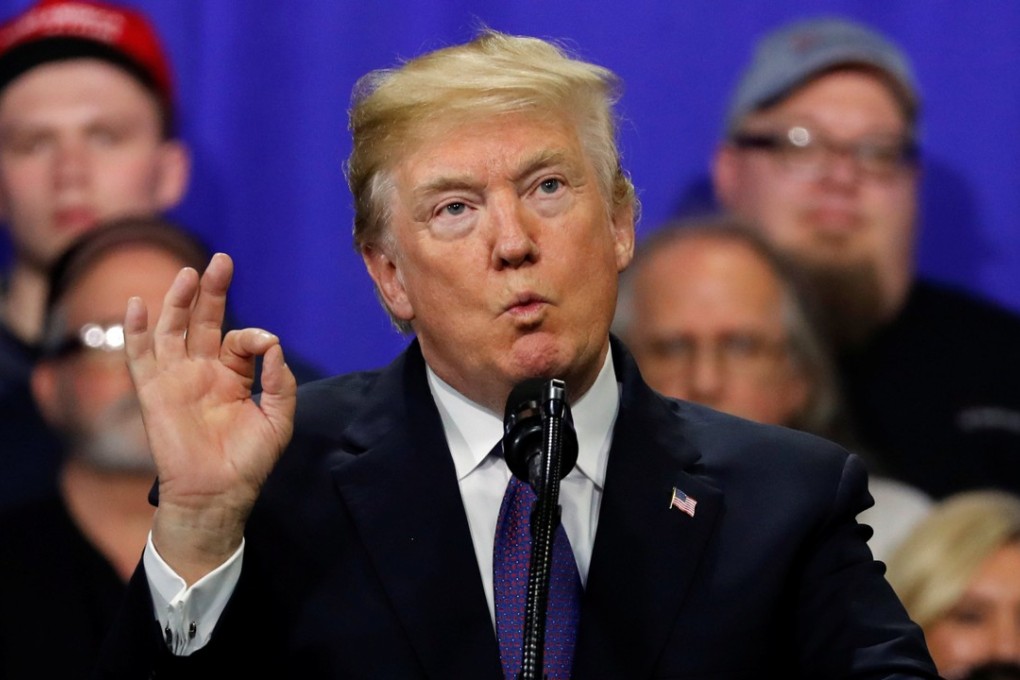 US President Donald Trump delivers remarks on his tax policy after a factory tour of the Sheffer Corporation in Blue Ash, Ohio on February 5, 2018. Photo: Reuters