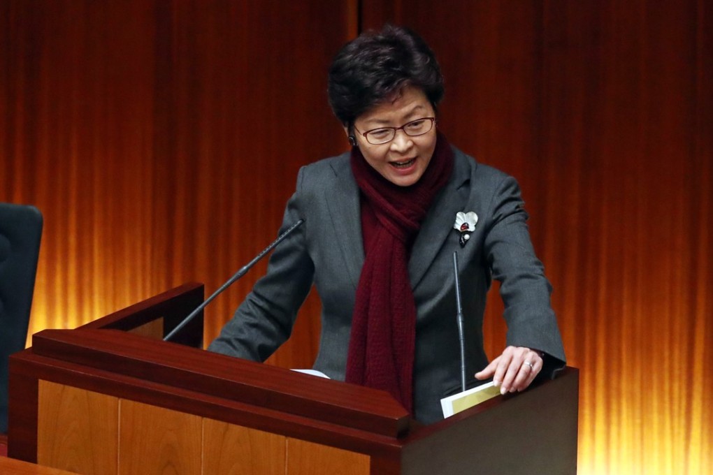 Carrie Lam at Wednesday’s question time in the legislature. Photo: Nora Tam