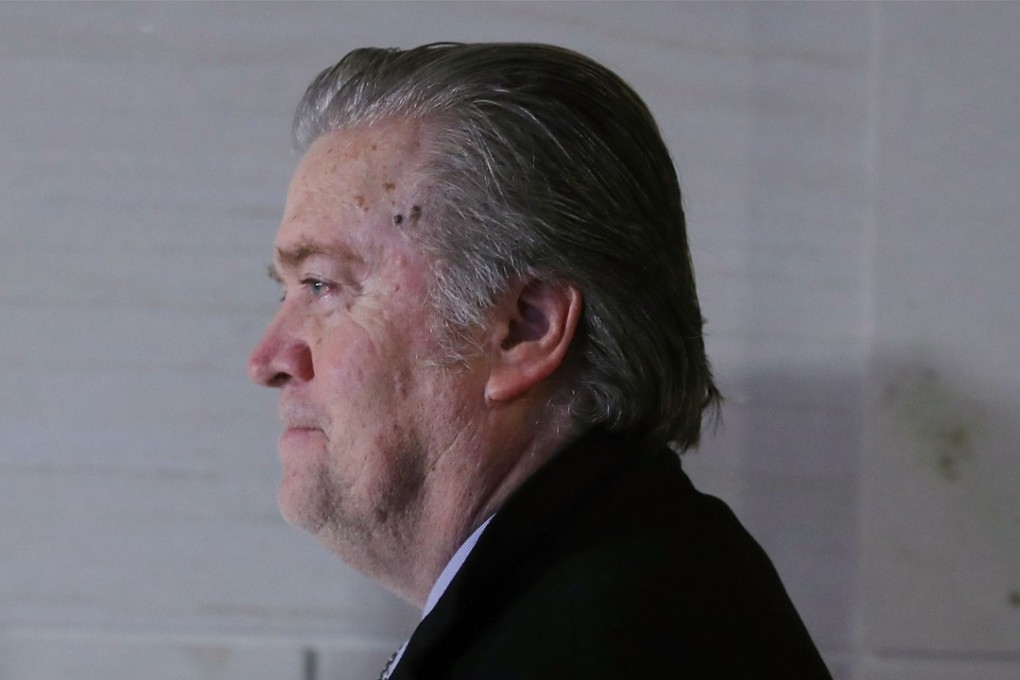 Steve Bannon (pictured on January 15) may be hauled up on contempt charges if the top Democrat on the Senate Intelligence Committee has his way. Bannon has been refusing to testify to the committee in its Russia investigation, other than to answer 14 yes or no questions vetted by the White House. Photo: Getty Images via AFP