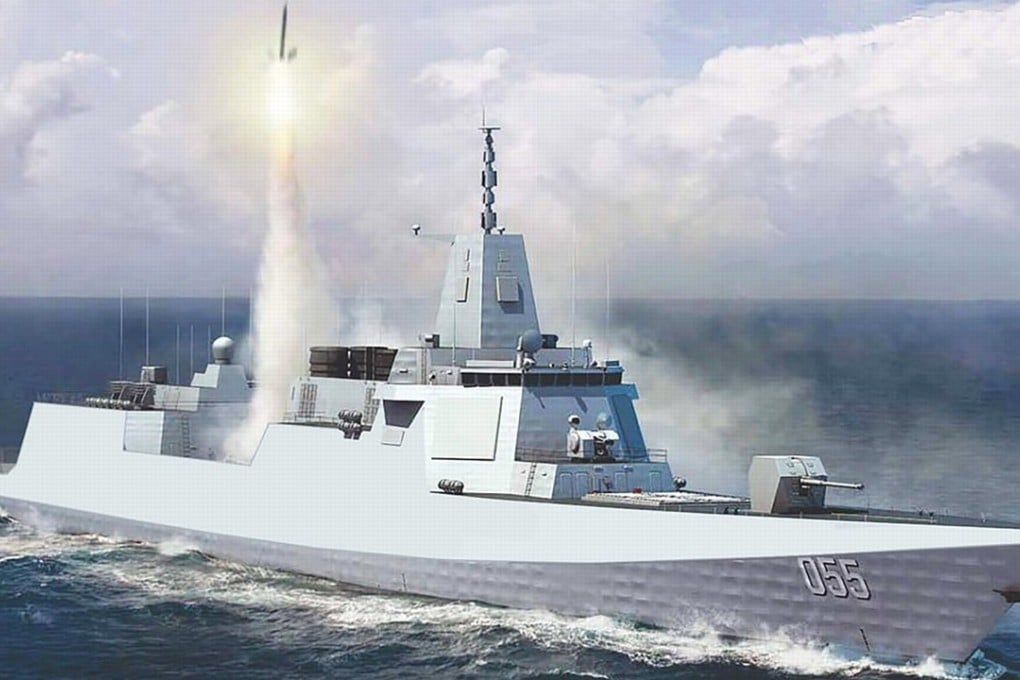 An artist’s impression of the Type 055 destroyer. The anti-missile system is expected to be installed on the warship. Photo: Handout
