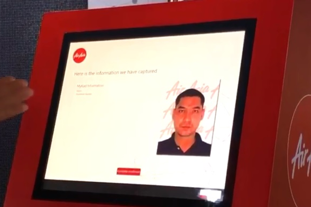 AirAsia’s Faces kiosk at Senai International Airport. Photo: YouTube screengrab
