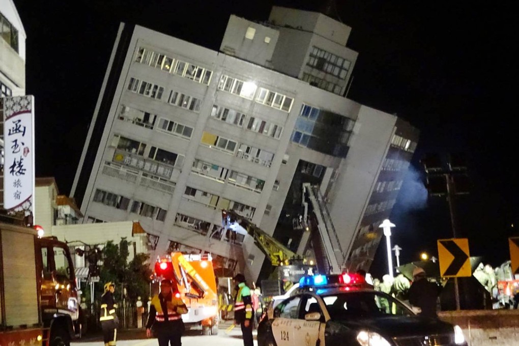 Emergency services deal with the aftermath of the magnitude 6.4 earthquake that struck in Hualien, Taiwan, late on Tuesday night. Photo: AP