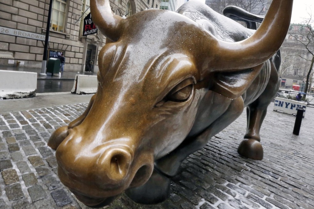 The Charging Bull sculpture by Arturo Di Modica, in New York's Financial District, is shown in this photo on February 7, 2018. The current bull market is set to turn nine years old in about a month but there seems to be increasing signs the bull market is running out of steam. Photo: AP