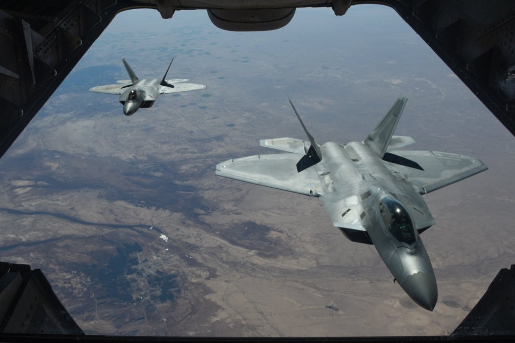 US Air Force F-22 Raptors flying above Syria. Photo: EPA