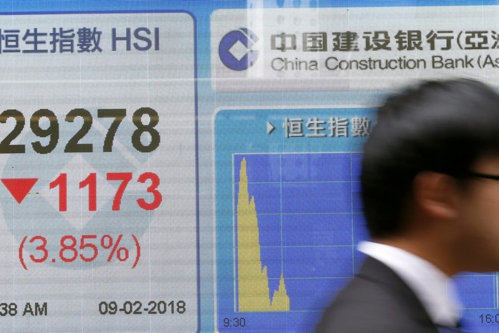 Hong Kong stocks were indicated to open sharply lower following a deepening share rout in New York overnight, which wiped out gains for the year on major indexes. Photo: AP