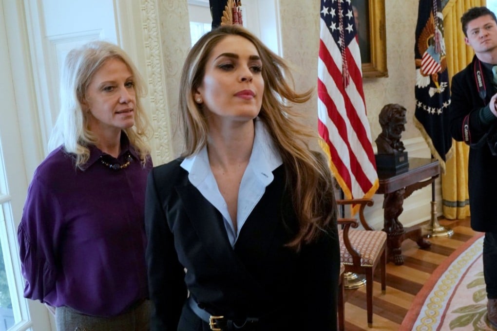 White House communications director Hope Hicks with adviser Kellyanne Conway. Photo: Reuters