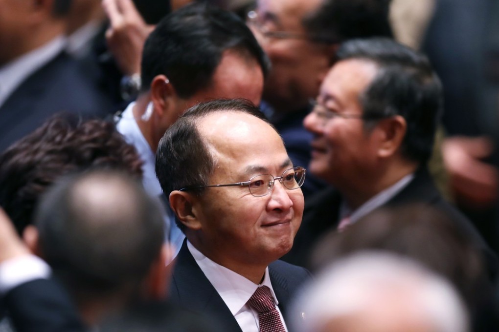 Wang Zhimin attending the Liaison Office spring reception at the Convention and Exhibition Centre in Hong Kong last week. Photo: Winson Wong