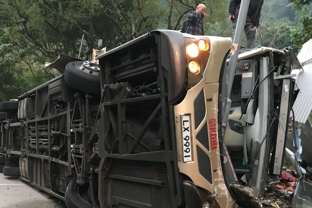 The double-decker bus soon after the accident. Photo: Facebook