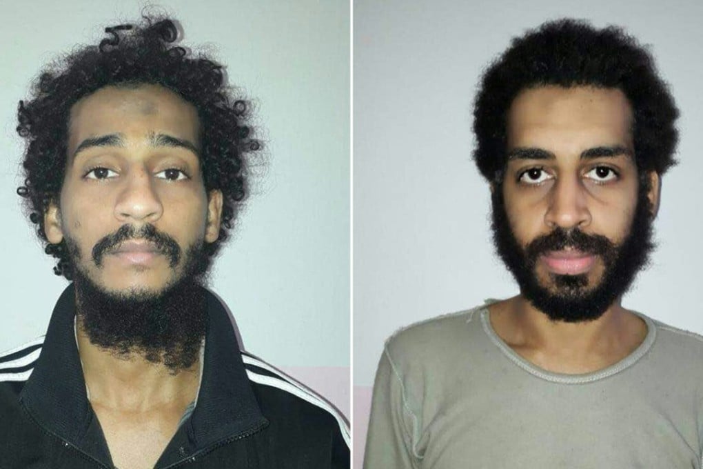 This combination of pictures provided by the Syrian Democratic Forces (SDF) shows captured British Islamic State (IS) group fighters El Shafee el-Sheikh (left) and Alexanda Kotey . Photo: AFP