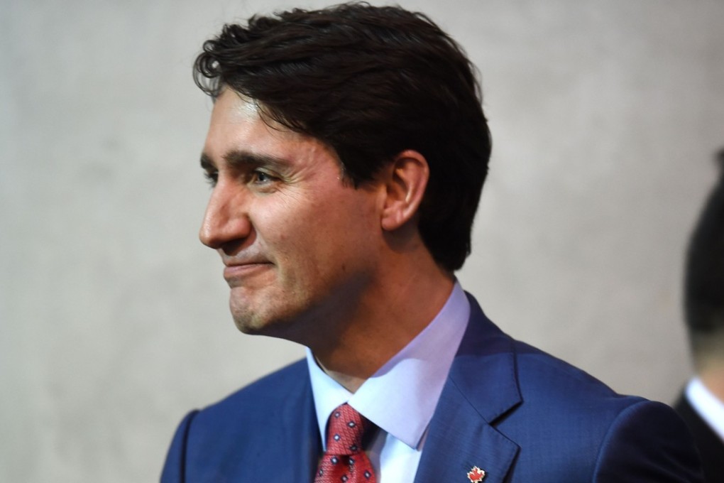 Canadian Prime Minister Justin Trudeau departs following his address at the Ronald Reagan Presidential Library and Museum, on February 9, 2018 in Simi Valley, California. Trudeau said the takeover bid of a Chinese company is undergoing a national security review. Photo: AFP